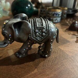 Vintage Elephant Figurine with Rhinestones